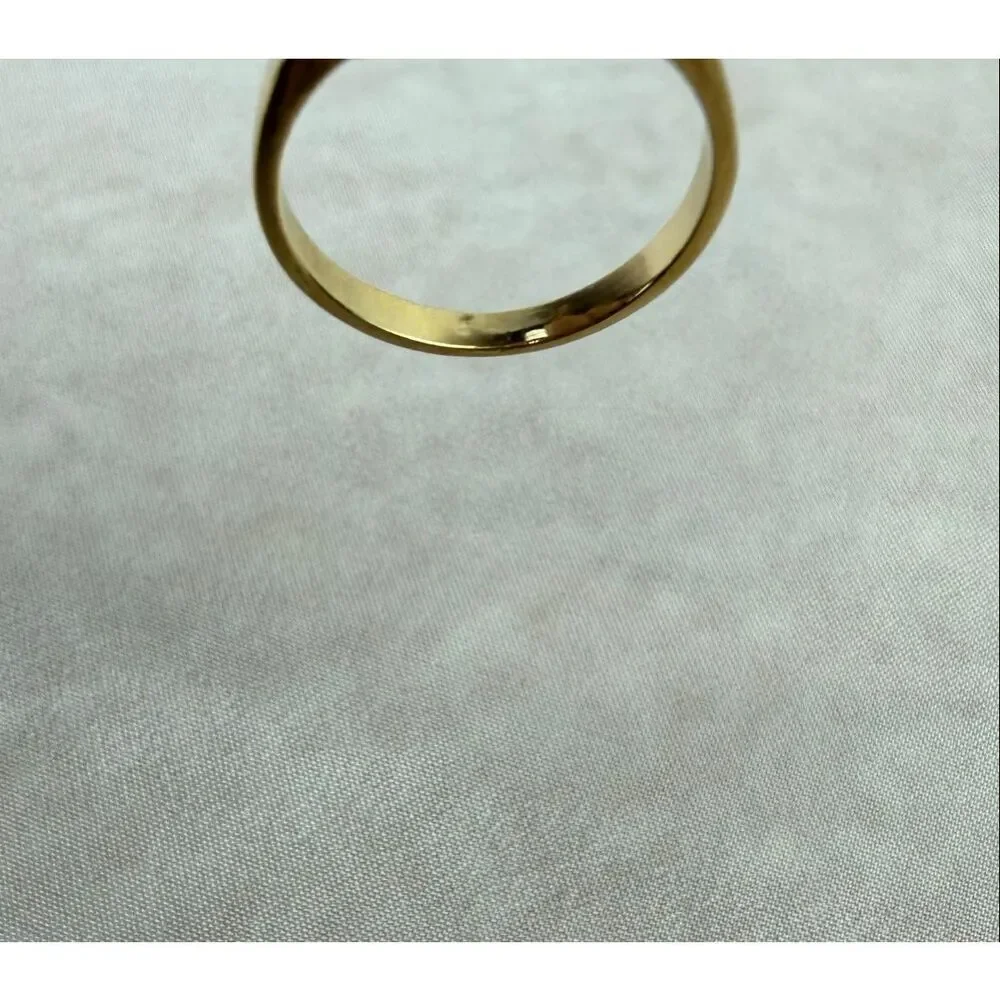 Vintage Gold Tone 4 Stone Setting Ring CZ Piece Size 6.75